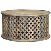 Bristol Floral Round Coffee Table Natural 80cm